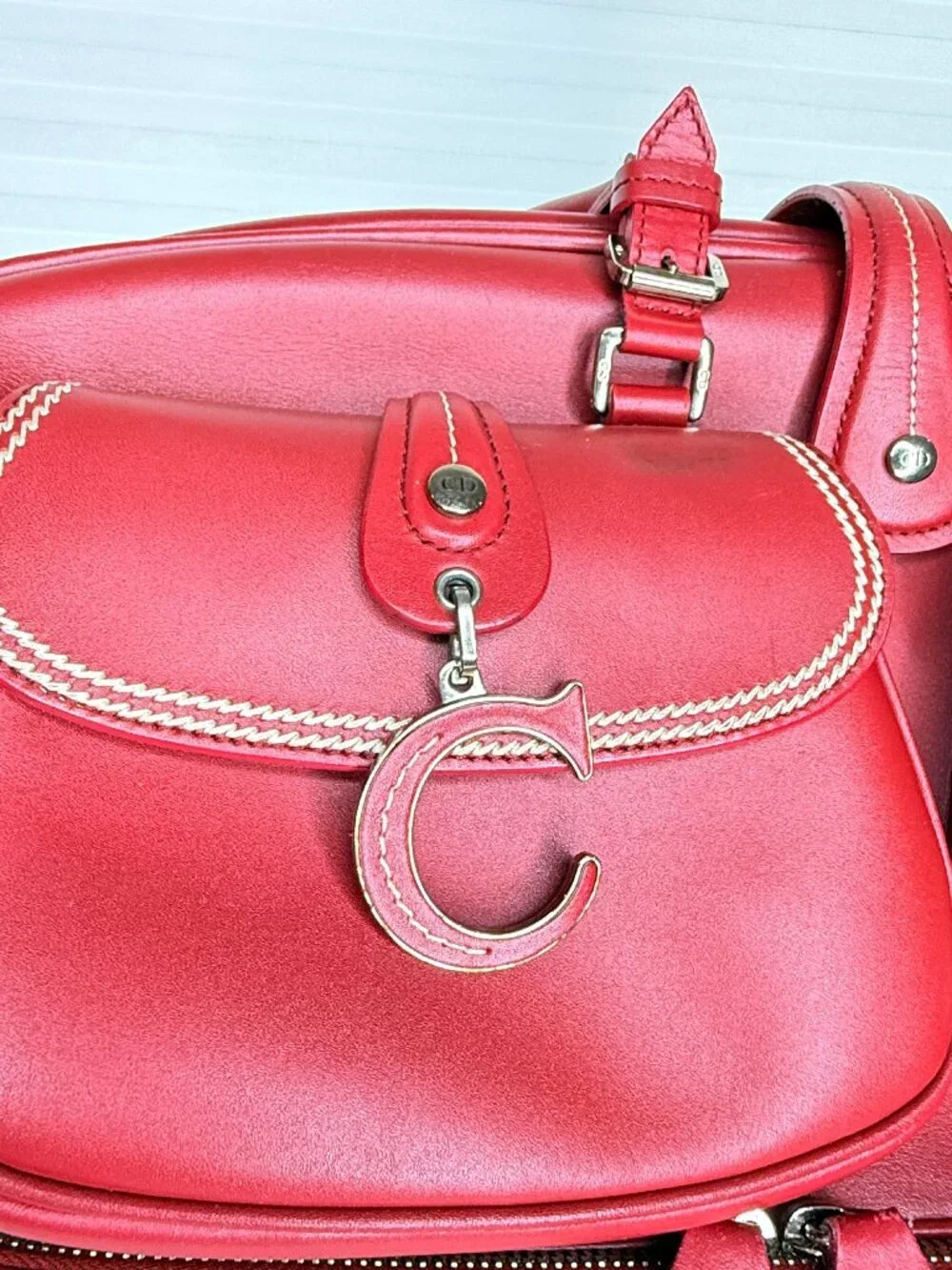 Christian Dior Large Detective Red Leather Bag 2005 John Galliano
